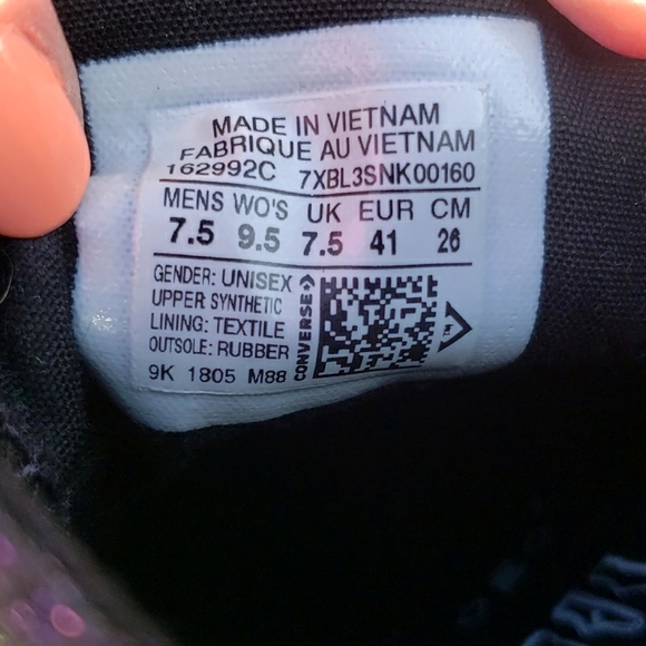 Price drop! Converse All Star Women 9.5, Men 7.5. Purple Glitter low top shoe - Picture 11 of 16